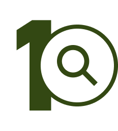 Icon showing the number 1 and a magnifying glass, representing Step 1.