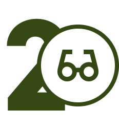 Icon showing the number 2 with an overlay of eyeglasses in a circle, labeled 'Step 2.